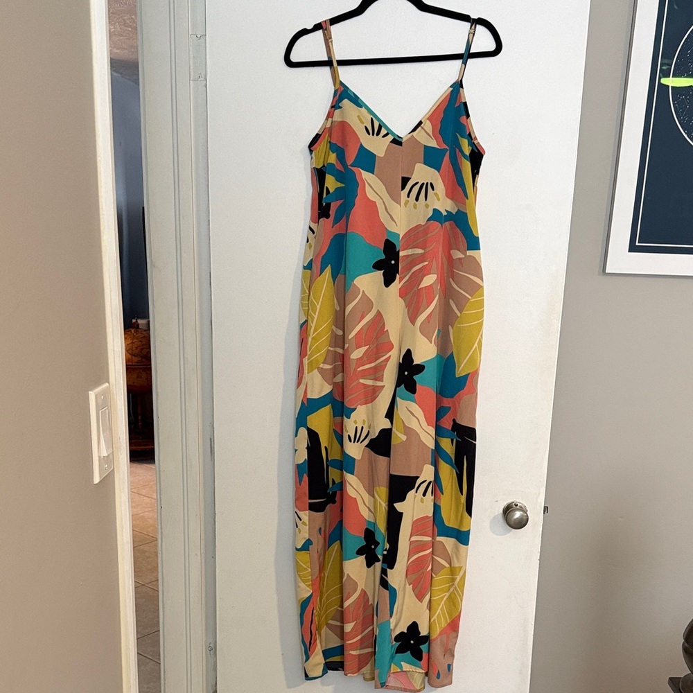 SHEIN Colorful Tropical Print Jumpsuit